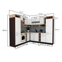 Bucatarie de Colt COSSY NEW ST. 230-250, Wenge / Decor 4298